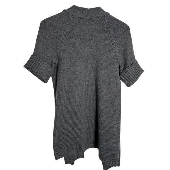 Vince Women’s size Medium Gray Wool Blend Short Sleeve open Cardigan Sweater - Picture 3 of 7
